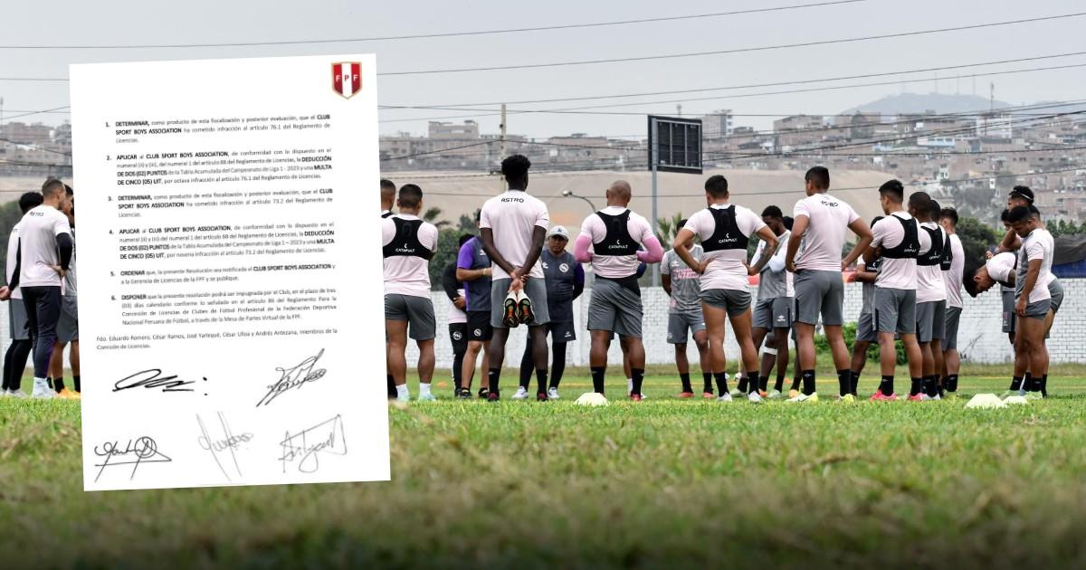 COMISIÓN DE LICENCIAS LE RESTÓ 4 PUNTOS A SPORT BOYS