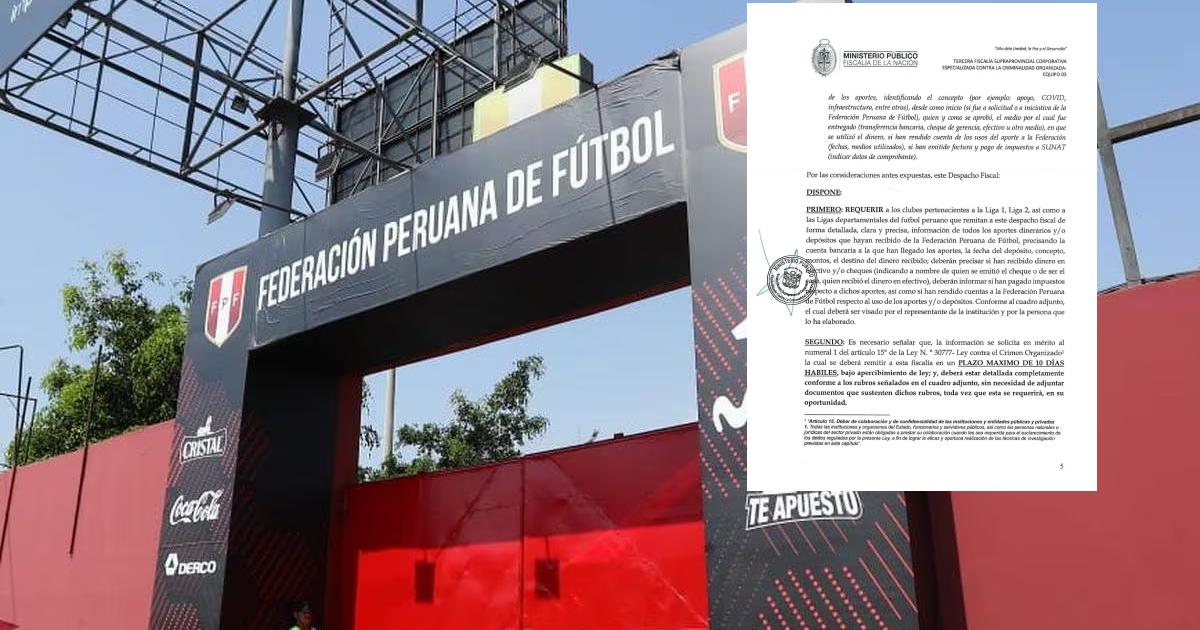 Fiscalía pidió a clubes peruanos detallar depósitos recibidos de FPF