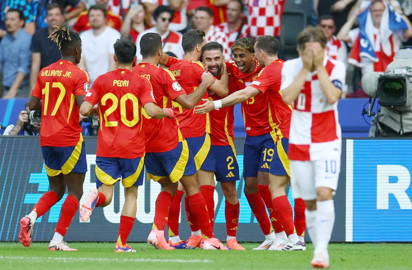España sobre Croacia en la fase de grupos de la Eurocopa
