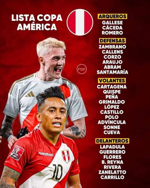 CONVOCADOS PARA LA COPA AMERICA