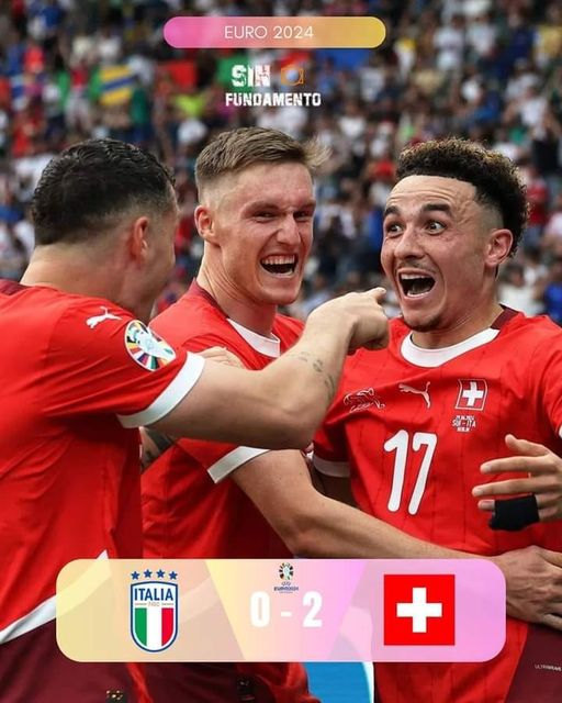 SUIZA GANO 2 – 0 A ITALIA Y LO ELIMINO DE LA EUROCOPA