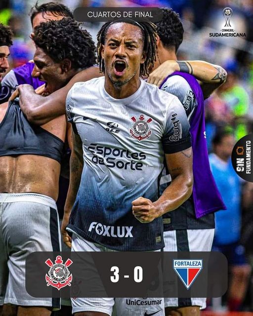 CORINTHIANS GOLEO A FORTALEZA Y PASO A SEMIFINALES DE LA COPA SUDAMERICANA