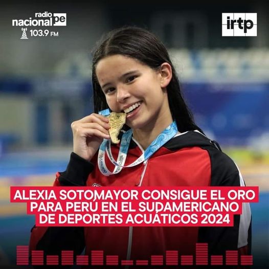 ALEXIA SOTOMAYOR CONSIGUIO MEDALLA DE ORO EN EL SUDAMERICANO DE DEPORTES ACUATICOS 2024