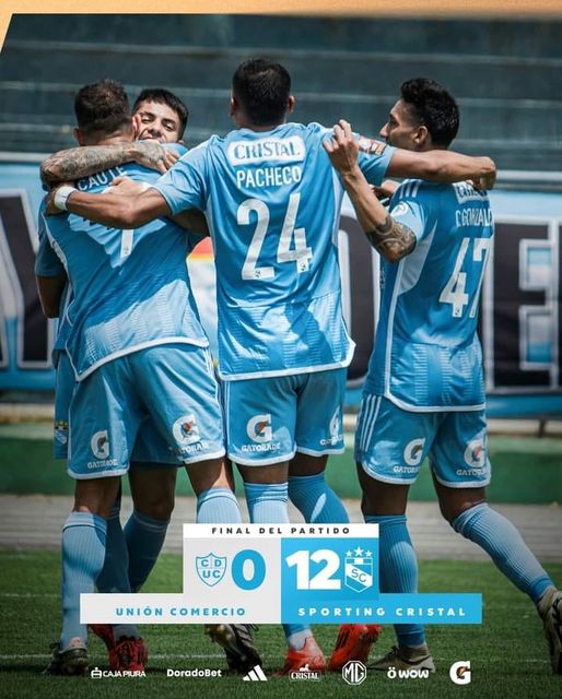 GOLEADA HISTORICA CRISTAL LE GANO 12 – 0 A UNIÓN COMERCIO