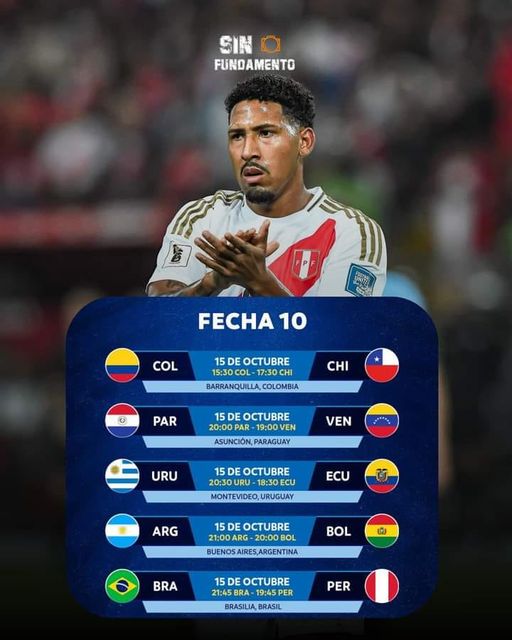 FECHA 10 DE LAS ELIMINATORTAS SUDAMERICANAS
