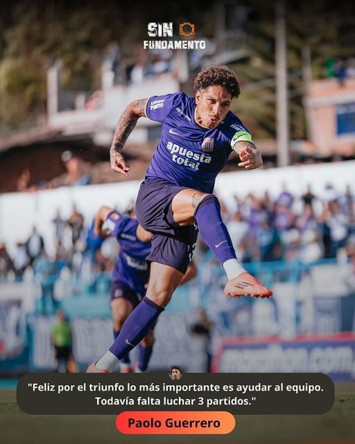PAOLO GUERRERO CONTENTO POR SU SEGUNDO GOL CONSEGUIDO CON LOS BLANQUIAZULES