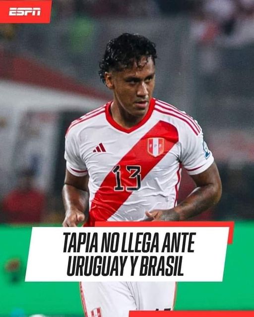 RENATO TAPIA DESCONVOCADO POR LESIÓN