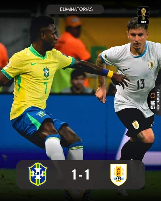 BRASIL EMPATO CON URUGUAY 1 – 1