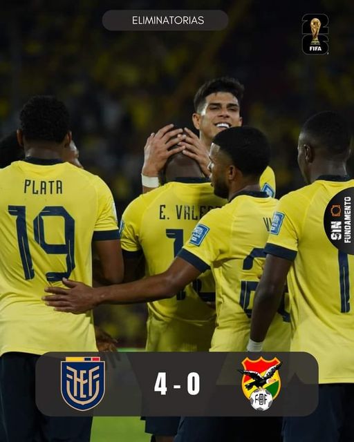 ECUADOR GOLEO 4 – 0 A BOLIVIA