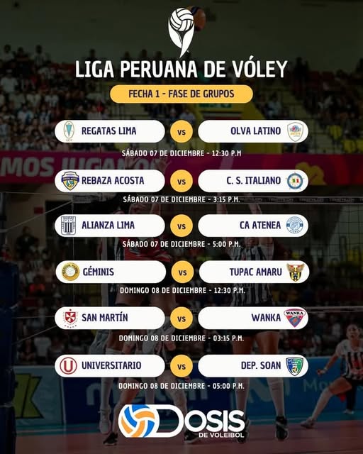 FECHA 1 DE LA LIGA NACIONAL SUPERIOR DE VOLEY QUE INICIA DESDE HOY