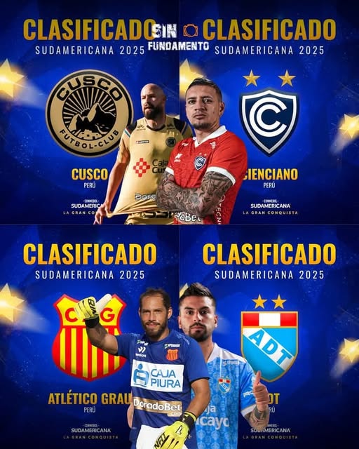 LA CONMEBOL DA LA BIENVENIDA A LOS EQUIPOS PERUANOS CLASIFICADOS A LA SUDAMERICANA